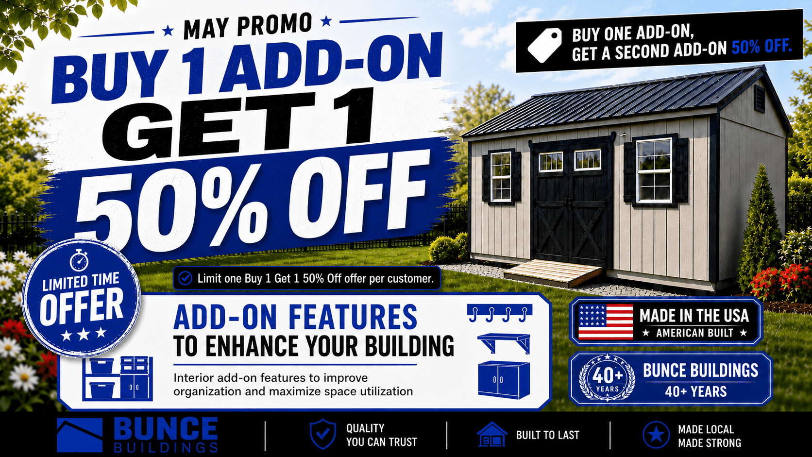 Buy One Add-On Get One Add-On Half Off - Bunce Buildings