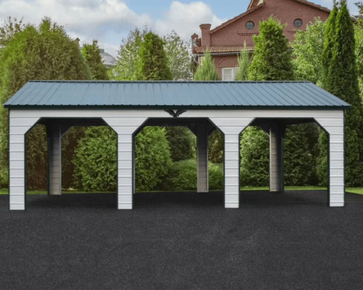 16x30x9 Metal Carport - Vertical Roof (SKU: FB170) Bunce Buildings 