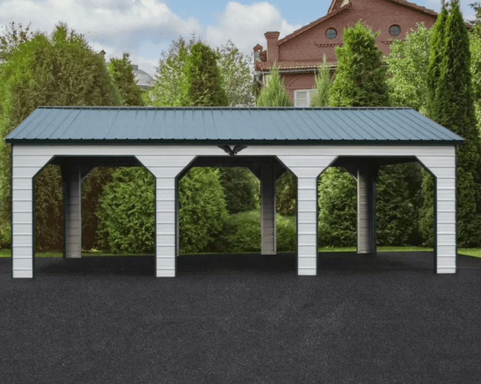 16x30x9 Metal Carport - Vertical Roof (SKU: FB170) Bunce Buildings 