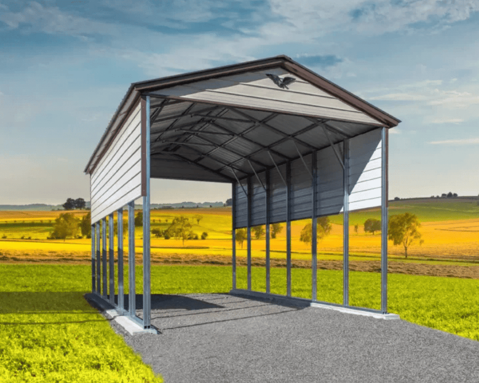 18x30x14 Metal RV Cover - Vertical Roof (SKU: FB51) Bunce Buildings FB51