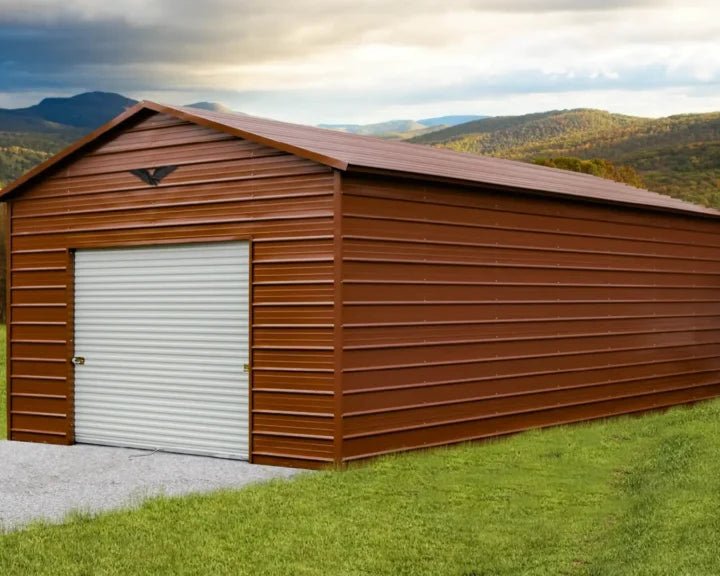 18x35x10 Boxed Eave Roof Metal Garage Bunce Buildings 