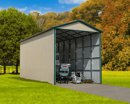 18x35x16 Metal RV Cover - Regular Roof (SKU: FB137) Bunce Buildings FB137