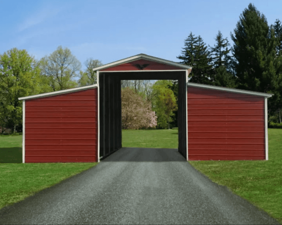 32x25x12 Metal Barn - Vertical Roof (SKU: FB62) Bunce Buildings FB62