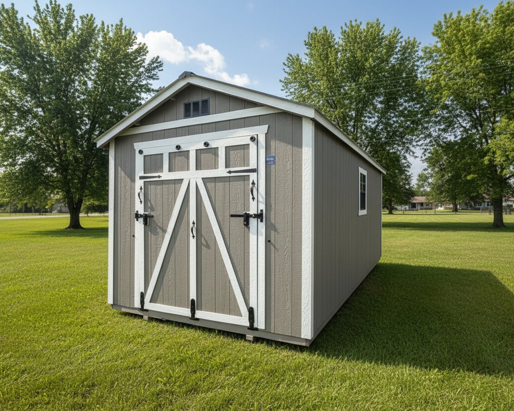A - Frame Custom Shed/Storage Building Bunce Buildings AFC-LP-8x12-MB-LS-000