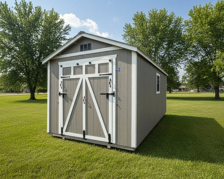 A - Frame Custom Shed/Storage Building Bunce Buildings AFC-LP-8x12-MB-LS-000