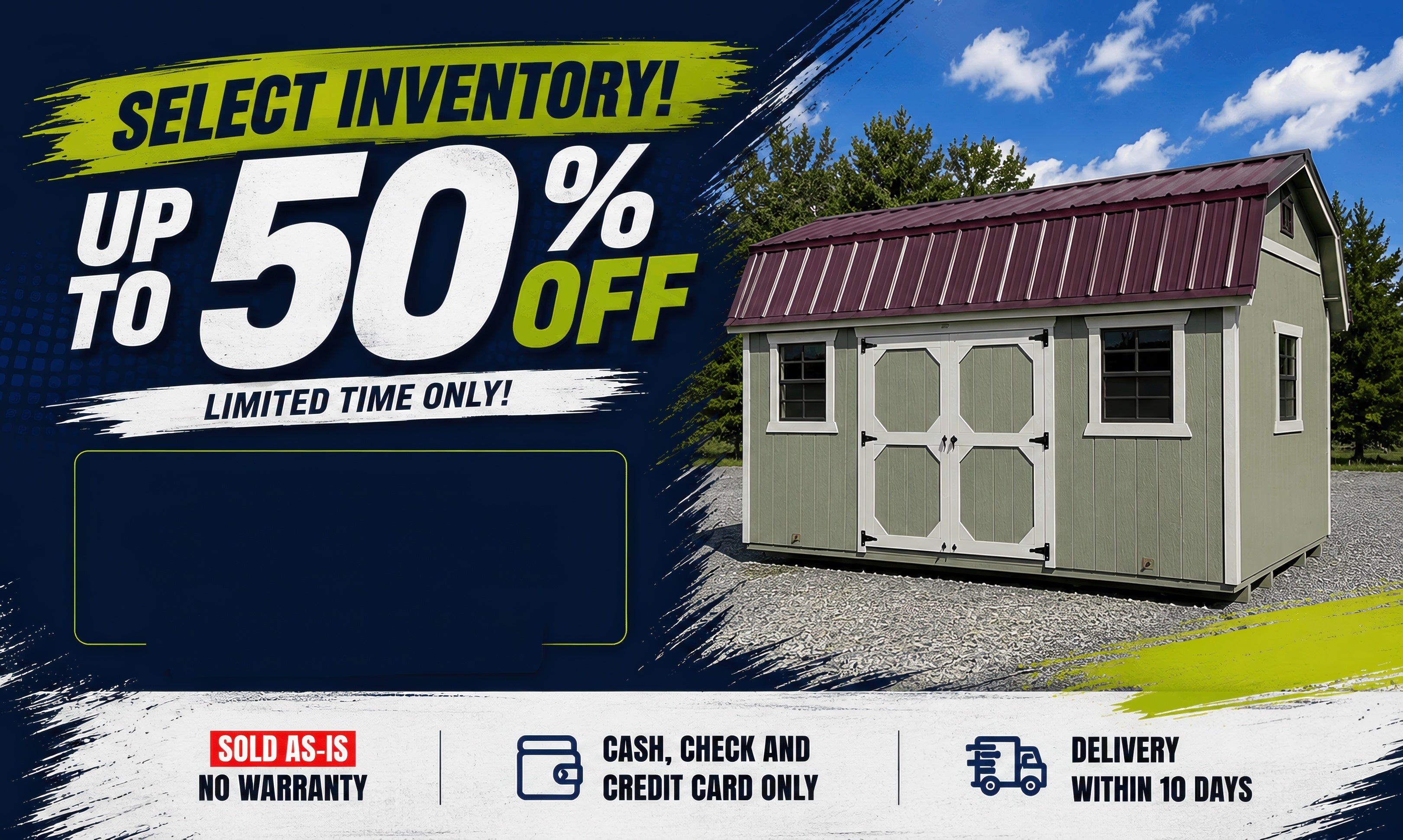 Up to 50% off select inventory