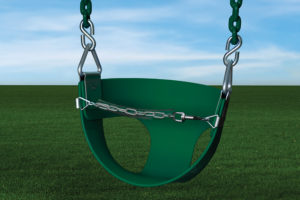 half bucket toddler swing with chain