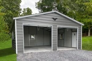 double metal garage