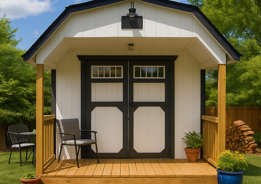 front of shed